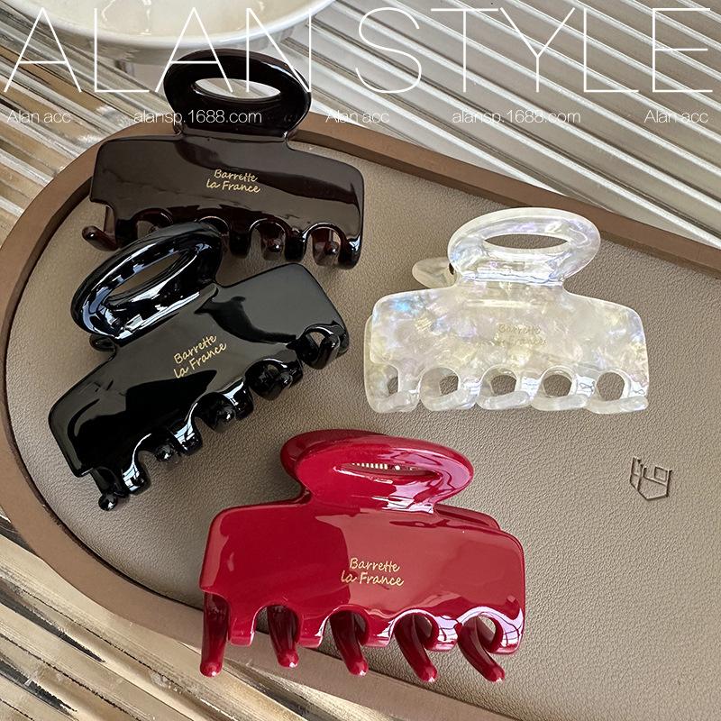 5.5cm Long Acetate Hair Crabs Red Hair Clips for Girls and Women Tie Up Hair Accessories New Korean Fashon