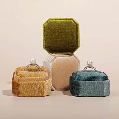 Velvet Octagonal Jewelry Box, Simple Ring Box, Stud Earring Box, Marriage Proposal Gift Box