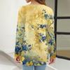 Women's Fashion Casual Long Sleeve Print Round Neck Pullover Top Blouse