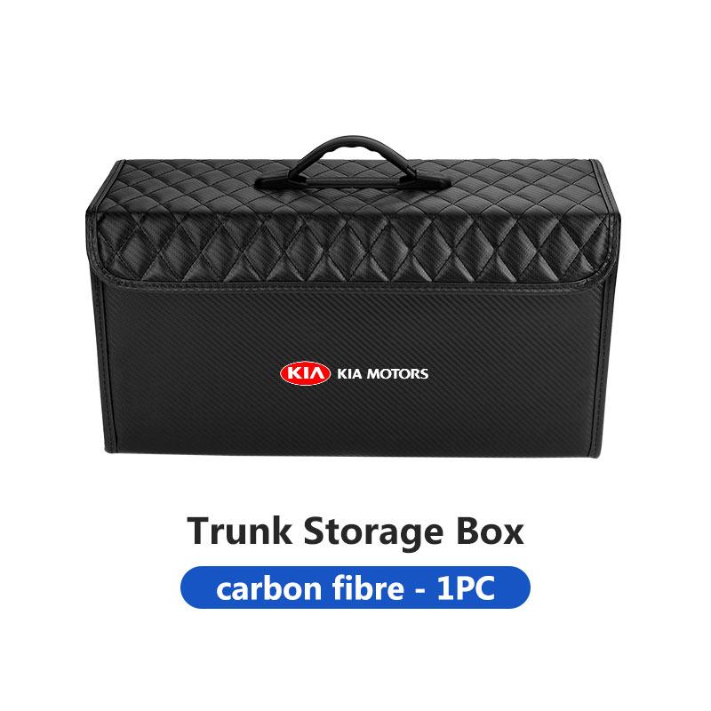 For KIA Car Leather Boot Trunk Leather Storage Box Foldable Auto Organizer Accessories Sportage Rio Ceed Niro Soul Stonic