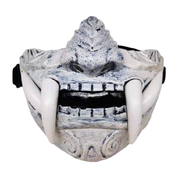 Airsoft Maske Halbe Gesichtsmaske Prajna Maske Japanischer Samurai Oni Dämon für Cosplay