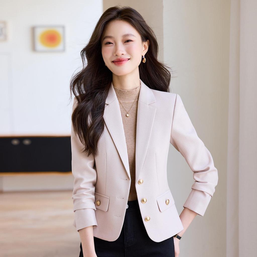 Różowa marynarka dla niskich kobiet: Wiosna 2025 Zapachowy Styl Casualowy Garnitur na Wiosnę/Jesień