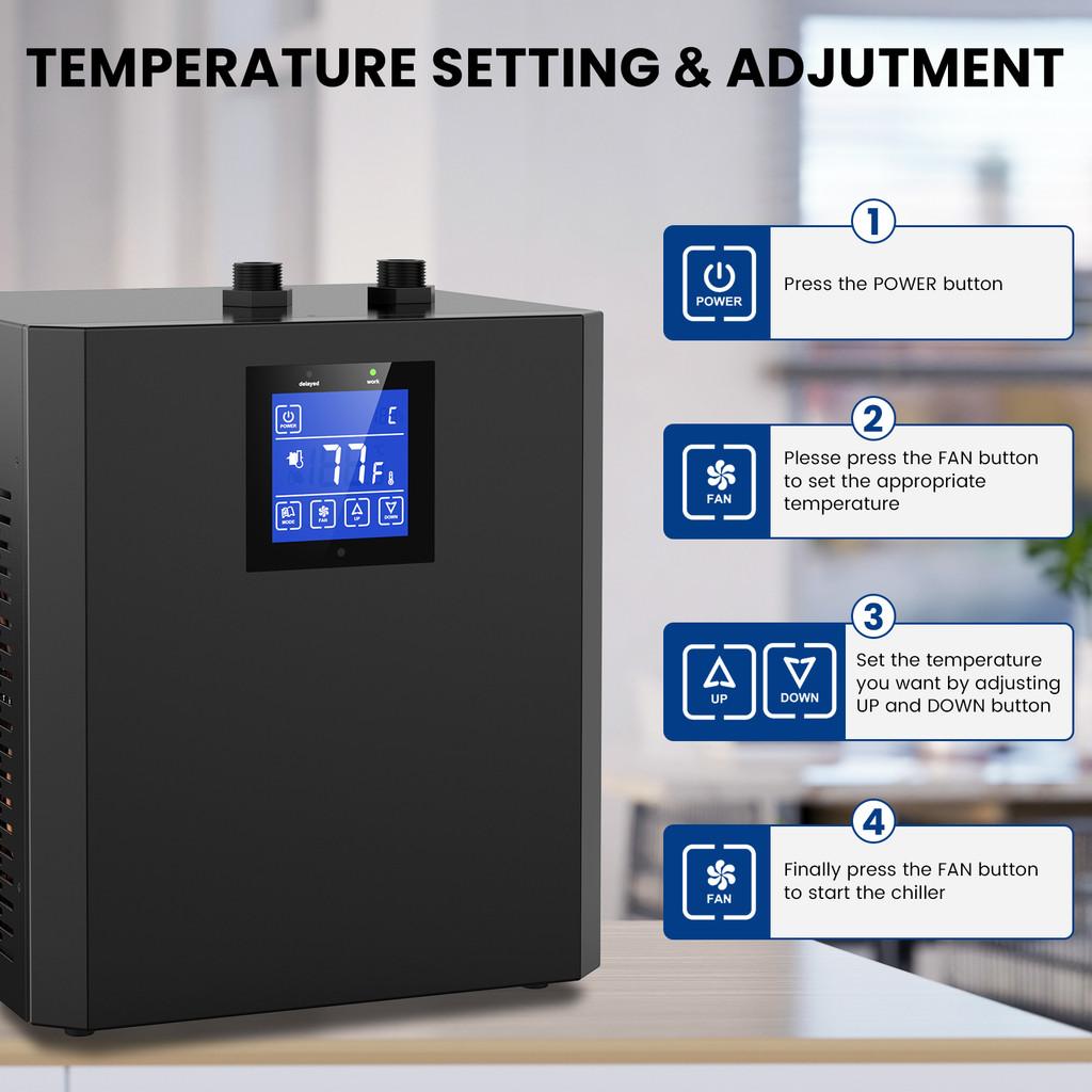 79 Gal Water Chiller High-efficiency Low Noise Cooler Aquarium Chiller Fish Tank Household Small Constant Temperature Device