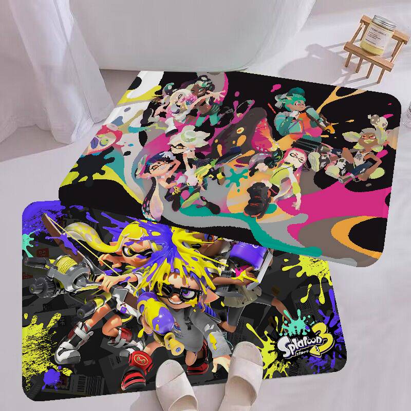 Competitive Game S-Splatoon PVP Kitchen Mat Kids Room Bedroom Decoration Balcony Anti-Slip Doormat Living Room Alfombra