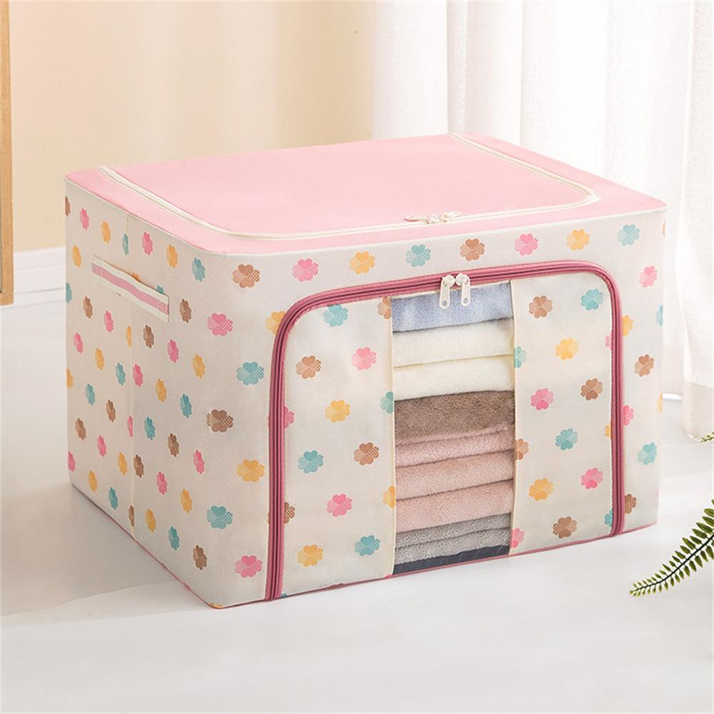 Clothes Storage Box Waterproof Classic Steel Frame Oxford Cloth Home Storage Fabric Storage Box Durable Foldable 40×30×20cm