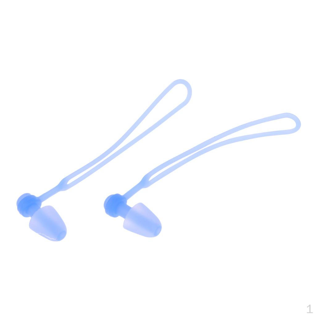 Waterproof Soft PVC Swimming Ear Plug Diving Earplug With Rope Unisex