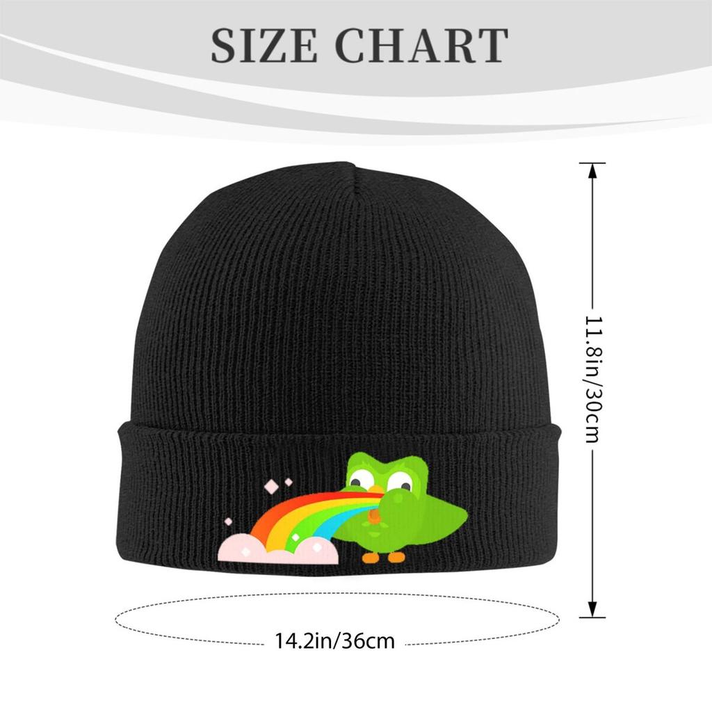 Duolingo Owl Duo Warm Knitted Cap Winter Knit Bonnet Hat Skullies Beanies Hip Hop Caps for Unisex