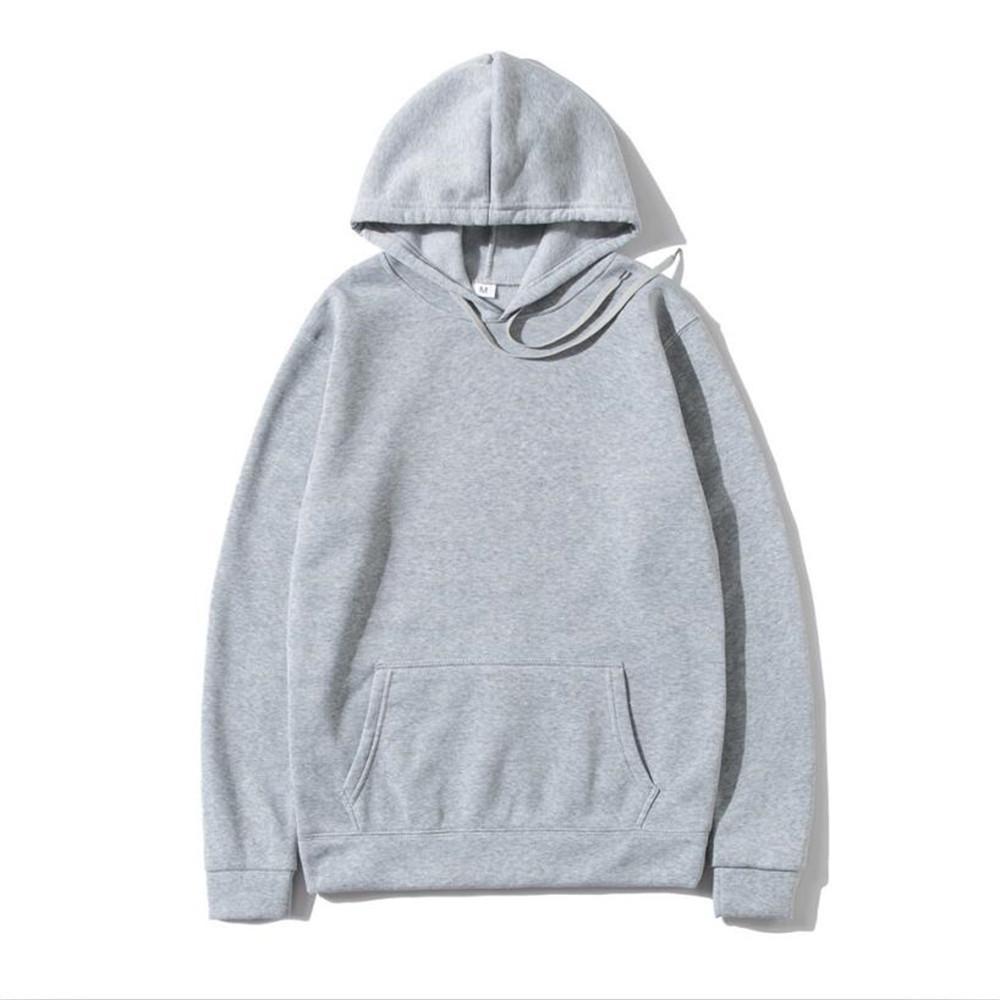 Herbst/Winter Unisex Plus Samt Dick Einfarbig Lockerer Hoodie