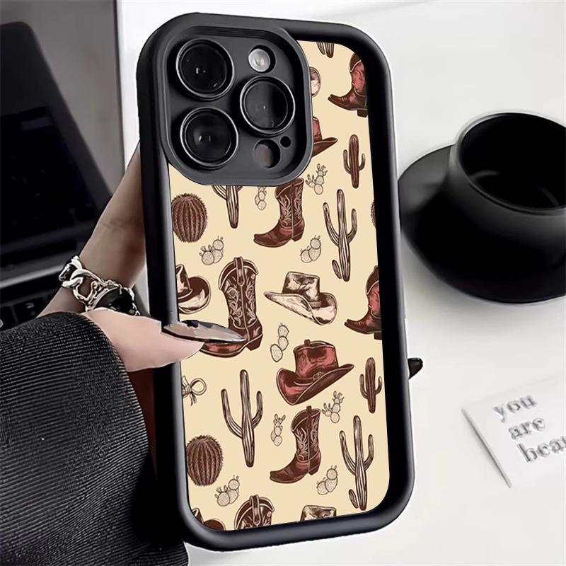 For Samsung Galaxy A15 A16 A35 A55 A14 A34 A54 A33 A52 S25 S24 Ultra S23 S22 Plus S21 FE Case Western Graffiti Brown Soft Cover