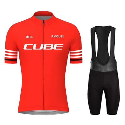 Rvouei Cube Pro Summer Cycling Jersey Set Summer Breathable Bicycle Men's MTB Bike Clothing Maillot Ropa Ciclismo Uniform Suit