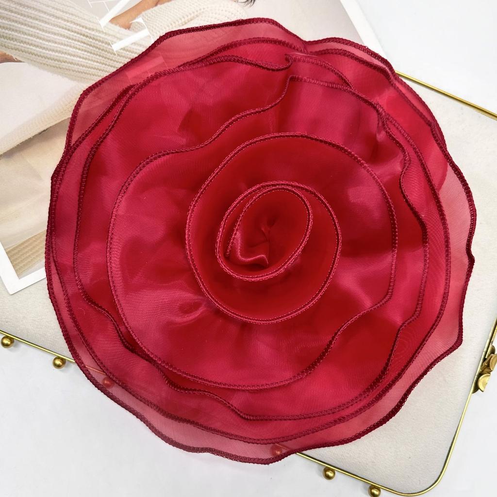 Solid Color Three-Dimensional Flower Corsage Accessories Simulated Flower Decoration Material Eugen Yarn Lace Cloth Sticker Accessories