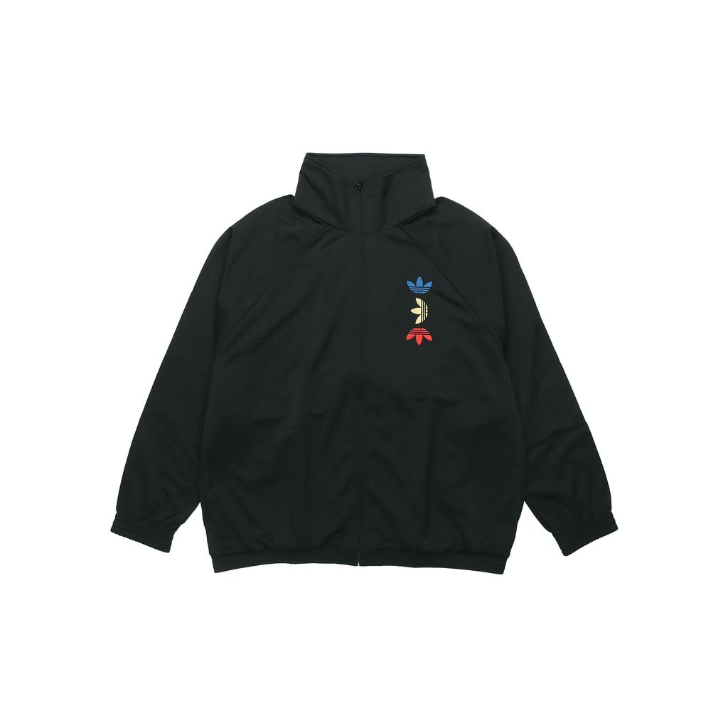 adidas Originals Trefoil Metallic Logo Stand Collar Zip Jacket Men Jackets Black FS7323