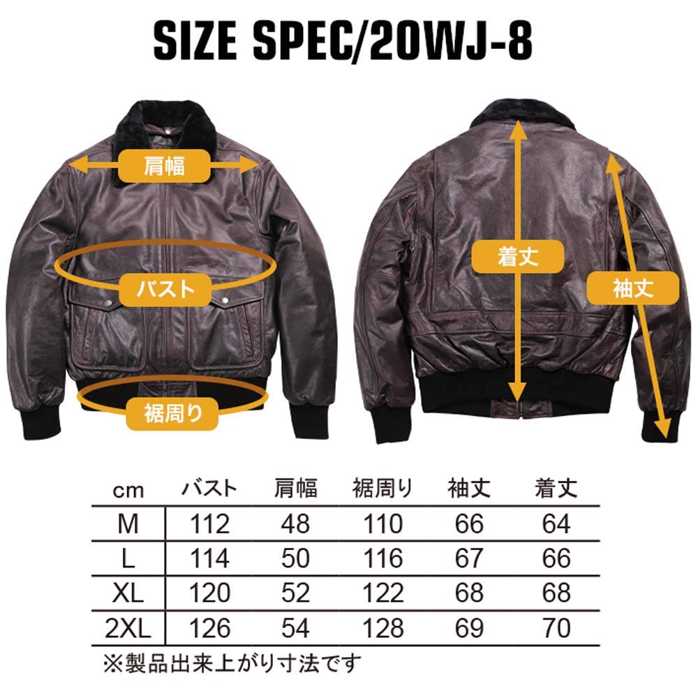 Degner Vintage Flight Leather Jacket with and Chest Shoulder, Elbow, Back, Protectors, Black, XL, 20WJ-8