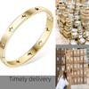 Trendy 18K Gold Plated Charm Bangle Bracelet with Diamond Hollow Out Star Design for Women Elegant Wedding Gift Jewelry