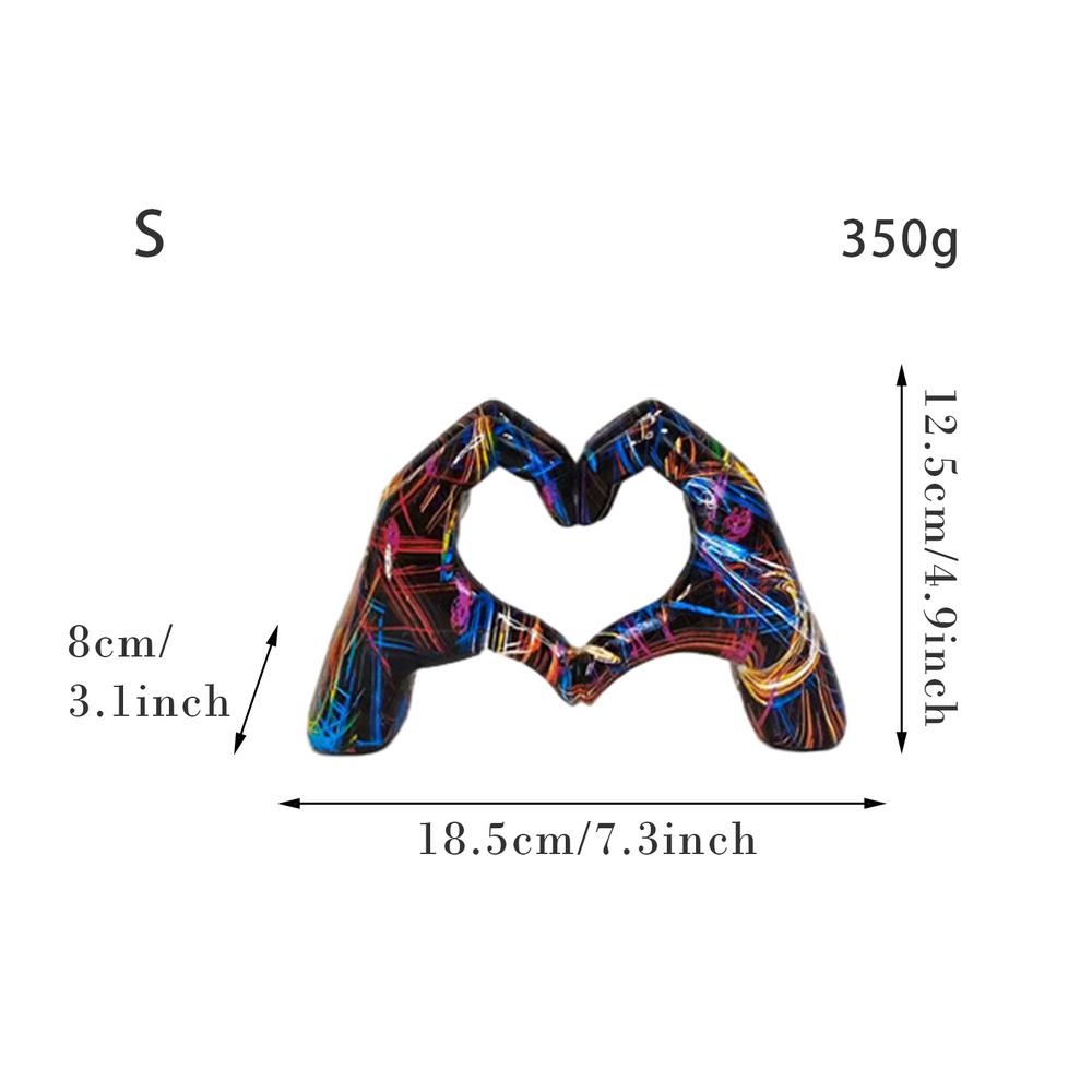 Colorful love gesture ornament, resin craft decoration for home living room desktop and bookshelf, couple, Valentine's Day gift