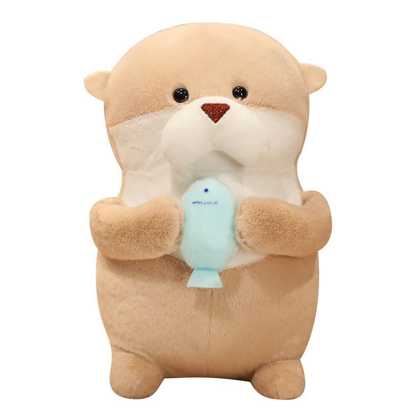 Plush Otter Toy Companion Animal Pillow Hug Fish Pendant Bedroom Decoration Gift