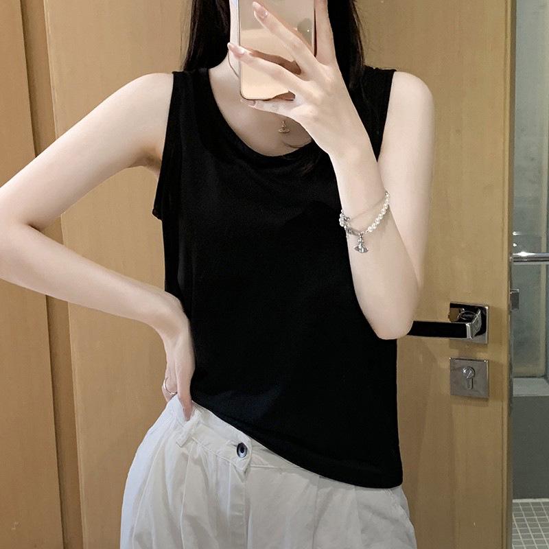 

** Minimalist Racerback Camisole: Versatile, Comfortable, and Lightweight Summer Top ** XL (130-150 Jin) чорний