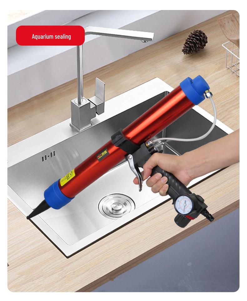 Gaobao 600ml Pneumatic Caulking Gun: Speed Control Grout & Silicone Applicator for Doors and Windows