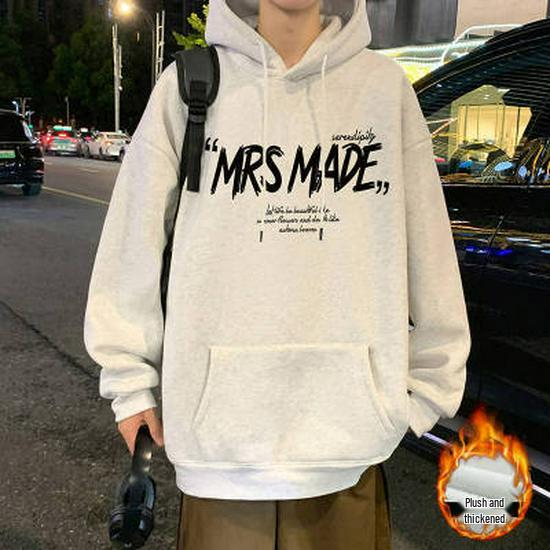 Men s Autumn/Winter Heavyweight Hoodie - Trendy High Street Style with Velvet Lining 5XL