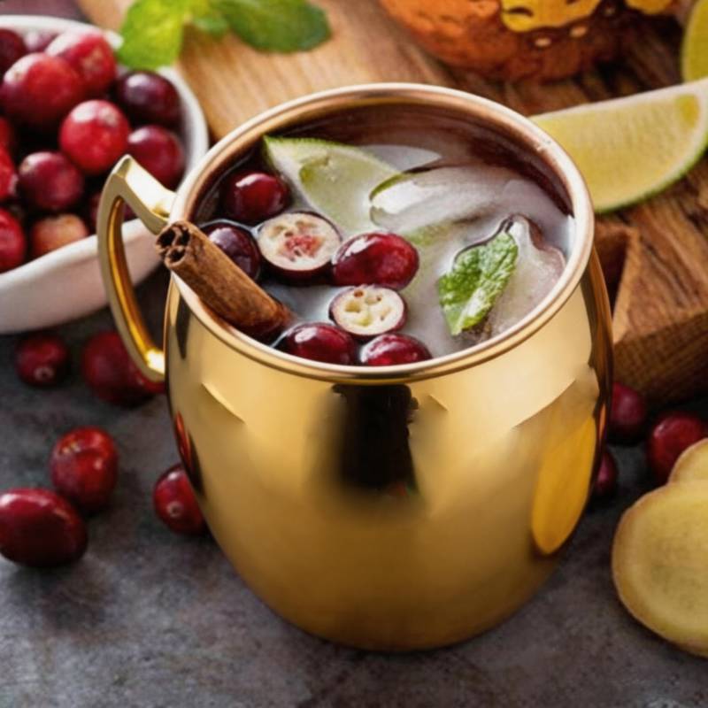 Brass Moscow Mule Mug Stainless Steel Elegant Beer Cup With Colorchanging Finish For Bar Use