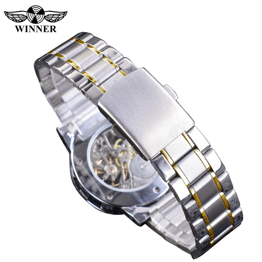 WINNER Transparent Mode Leuchtende Getriebe Bewegung Royal Design Männer Top Marke Luxus Männliche Mechanische Skeleton Armbanduhr