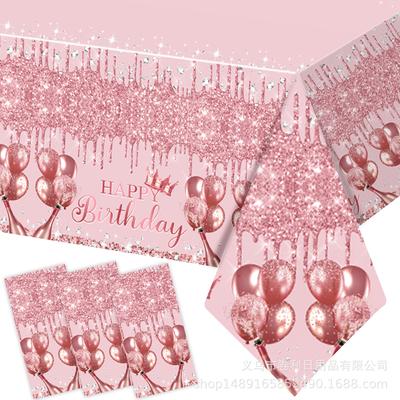 Party Supplies Birthday Party Decoration Tablecloth Peva Disposable Party Tableware Birthday Arrangement Tablecloth