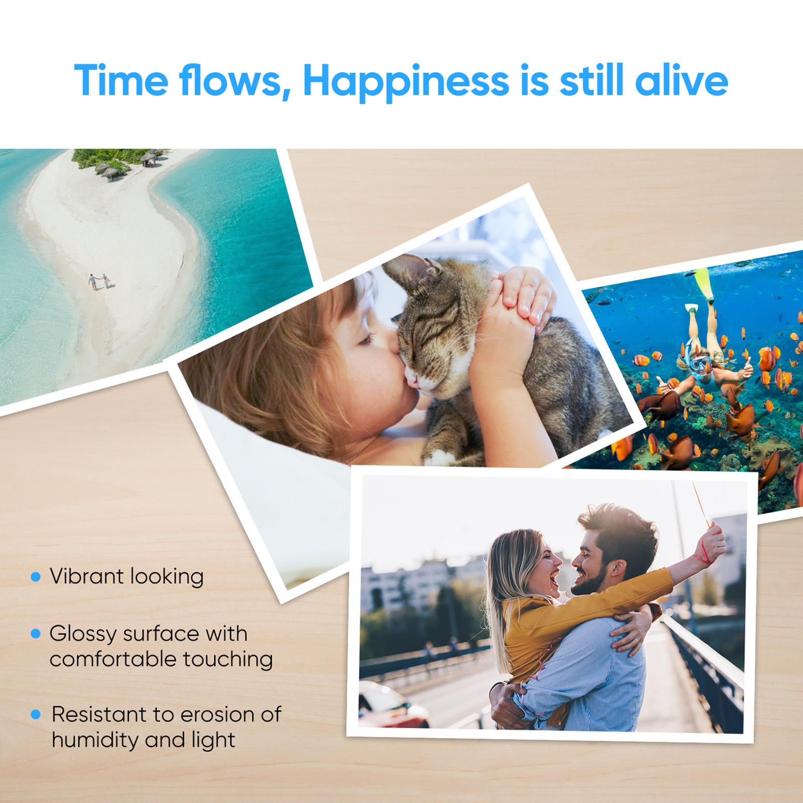 

Liene Photo Printer Consuption 40 Print Paper 4x6 & 1 картридж, водостійкий і 40pcs paper with 1 ink cartridge