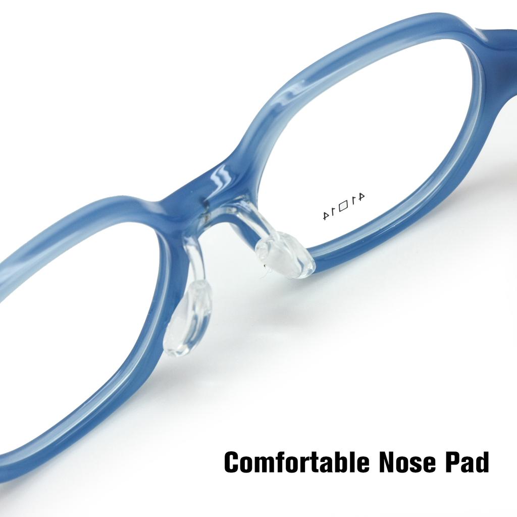 Kids TR90 Optical Glasses Rounded Square Frame Size 41 with Elastic Strap Retainer Flexible Bendable for Boys Girls 2-3 Years Old