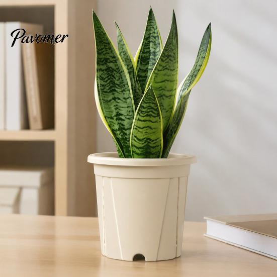 Breathable Resin Plant Pots Flowerpot with Drainage Holes And Saucer, Pot for Indoor Outdoor Self Draining Nursery Plants, Lightweight Thickened