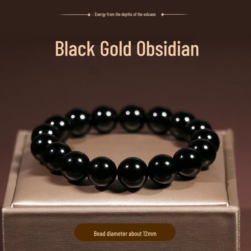 Super God Shine Black Obsidian Bracelet 6-18mm for Men and Women