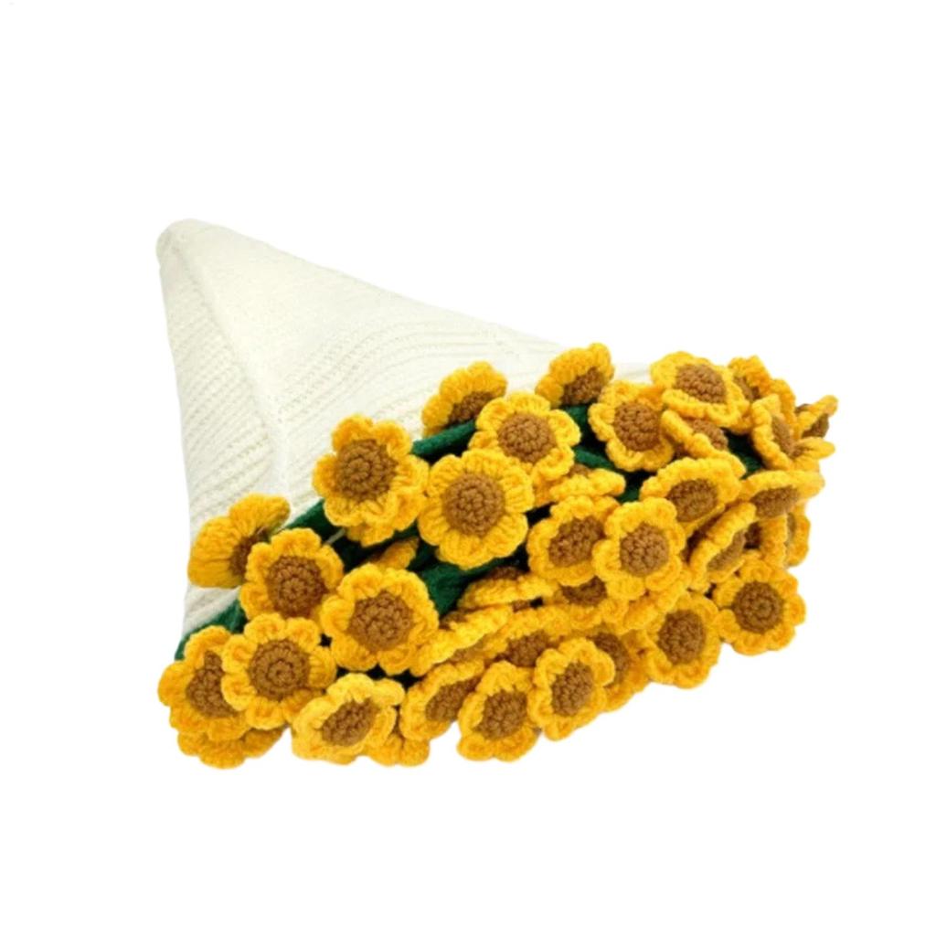 Handmade Crocheted Blanket Material Package Flower Bouquet Blanket Hand Knitted Sunflower Blanket Crochet Kit Decorative