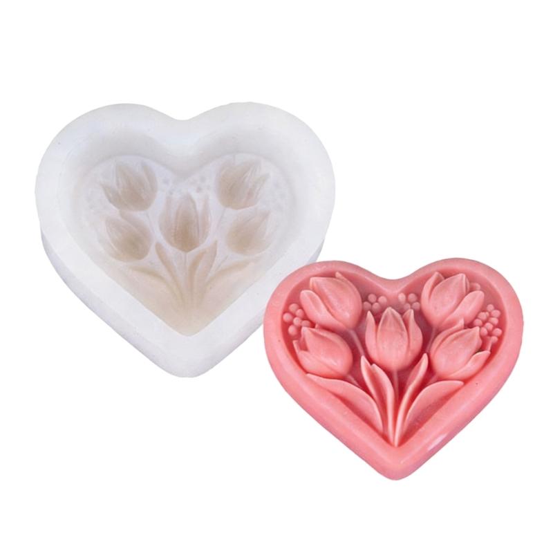 

Силиконовые формы в форме сердца, формы для ручной работы для свечей с сушеными цветами и блестками для поделок из смолы и создания свечей