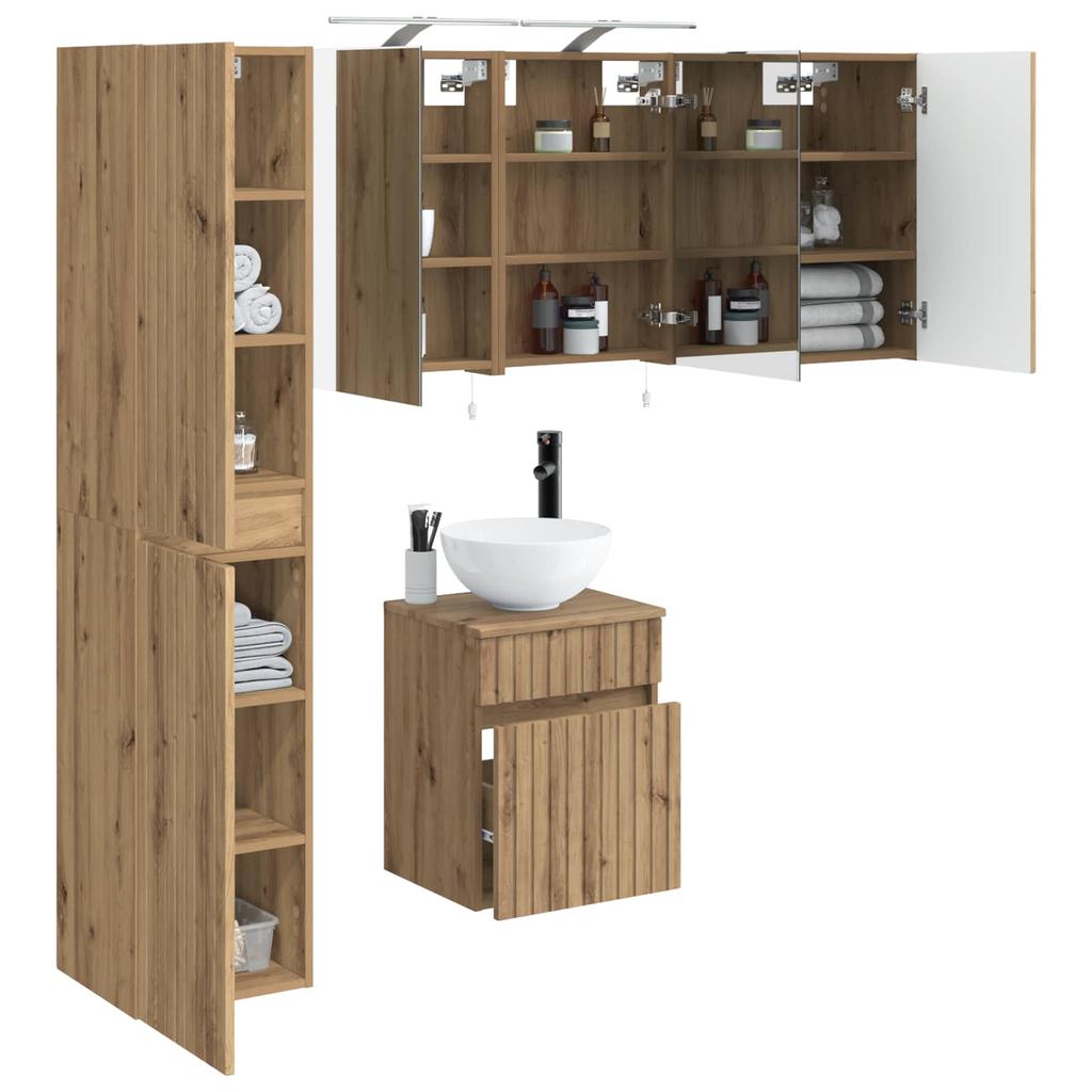 Bathroom Cabinet Set 5 pcs Artisan Oak 40 x 10.5 x 60.5 cm