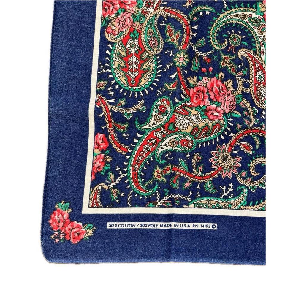 Used RN14193 Flower Paisley Pattern Vintage Bandana [Used Item]