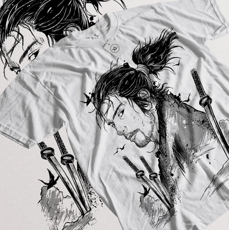 Vagabond Tshirt Musashi Miyamoto Matahachi Honiden Anime Unisexga Shirt White S
