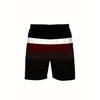 Fashionable Men's Summer Spliced Printed Pattern Breathable Round Neck T-shirt Shorts Set Outdoor Casual Two-piece Set