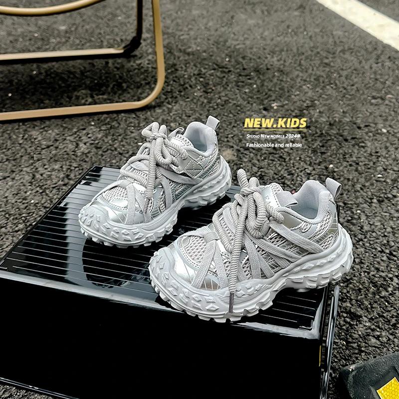 Kinder Sneaker für Mädchen Rutschfeste Kinder Klobige Laufschuhe Mode Vielseitig Lässig Jungen Schul Basketballschuhe Dicke Sohle