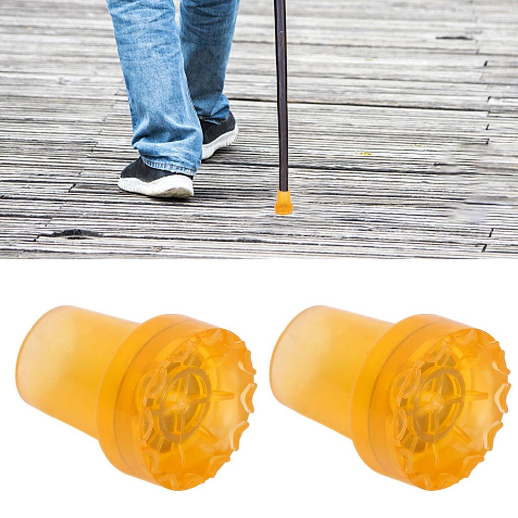2pcs Crutch Feet Pads Wear Resistant Protective Round Foot Design 360 Degree Rotatable Thickened Rubber Canes Feet Covers