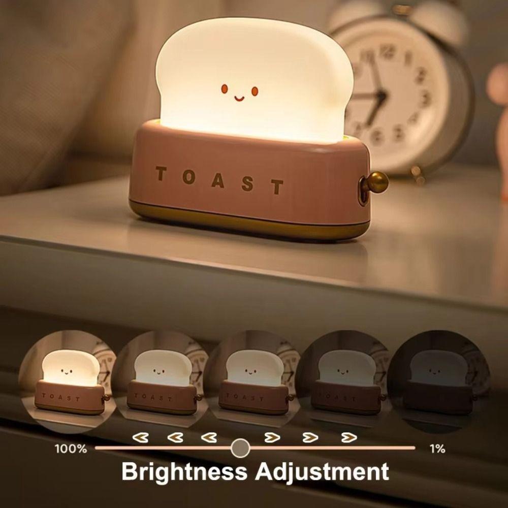 USB Rechargeable Toaster Nightlight Creative Table Light New Bread Toast Light