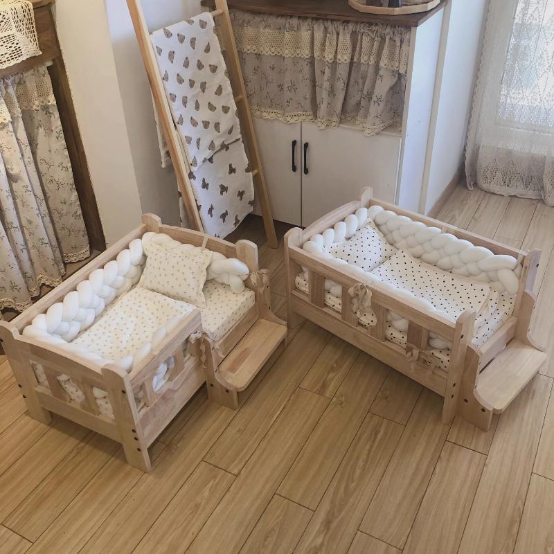Cat Dog Solid Wood Off The Ground Kennel Pet Bed Pet Kennel Furniture Products Supplies Beds Accessories Comfortable Durable