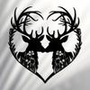 Romantic Deer Heart Metal Wall Art 15.7x15in, Iron Sculpture for Home Patio Decor, Wedding Gift