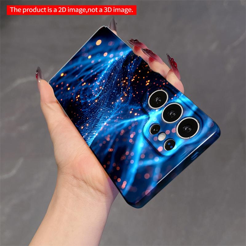 2DFlat Samsung Phone Case Blue Wave Glow with Golden Particles Applicable To Galaxy S22 S23 S24 S25ULTRA S26 A12 A13 A14 A15 A16