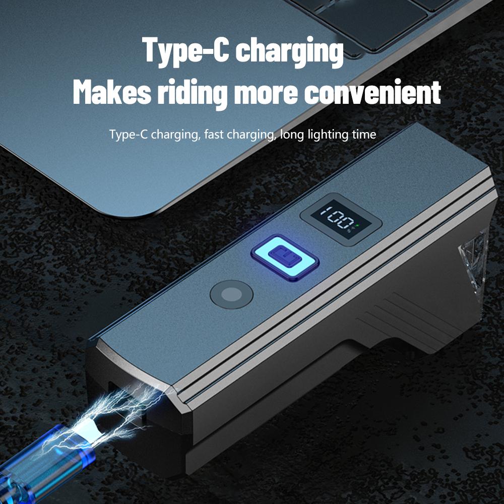 Powerful Sensing Bicycle Head Light Power Display Flashlight Rechargeable MTB Bike Front Light for Night Outdoor Cycling Safety