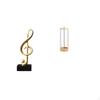 Resin Tabletop Organizer Creative Musical Note Sculpture Centerpiece with Transparent Straw Holder