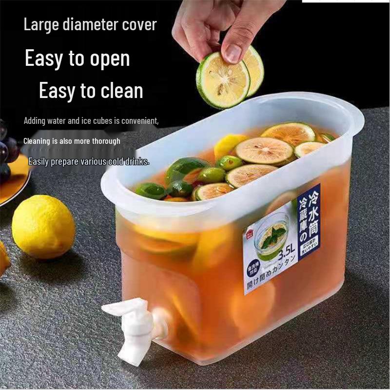 Western-Style Cold Water Kettle with Faucet, High-Temperature Resistant, Large-Capacity, Ideal for Household Juice and Refrigerator Beverages.