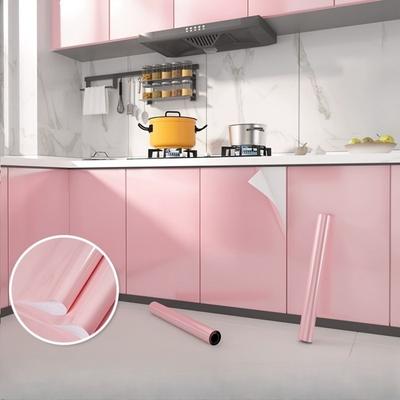 PVC Perleťová Fólie Vodotěsná Tapeta Pokoj DIY Samolepicí Růžová/Bílá Šatník Kuchyň Vysoký Lesk Pasta Nábytek Samolepky na Zeď