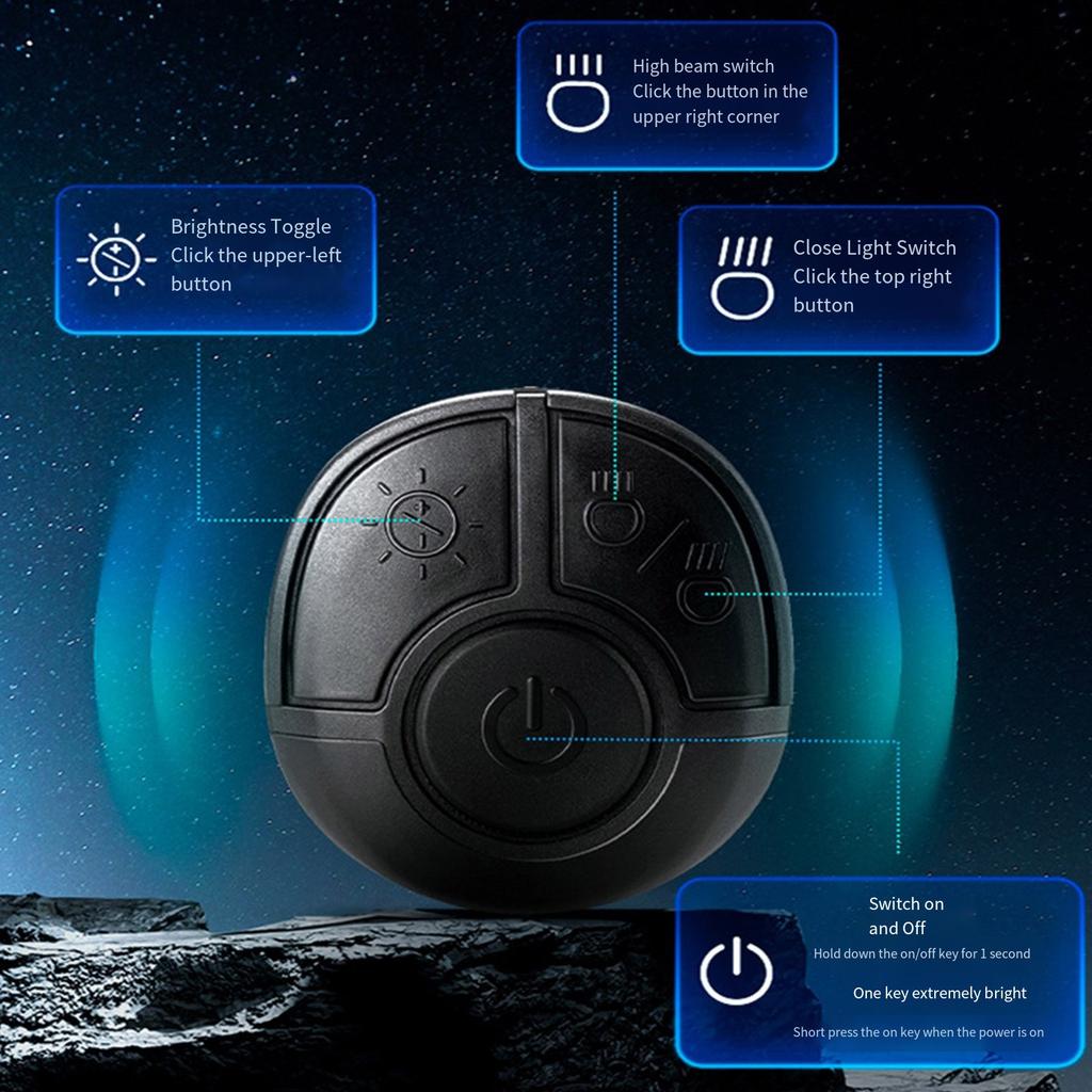 Waterproof Cycling Headlight Wireless Remote Control Bike Front Light Wireless Remote Cycling Light Bright Flashlight