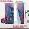 2pcs, 2D FLAT PRINTING Curtains (Without Rod) Ocean Paradise(1) Digital Printing On Holiday Curtains Yarn Curtains Decorations