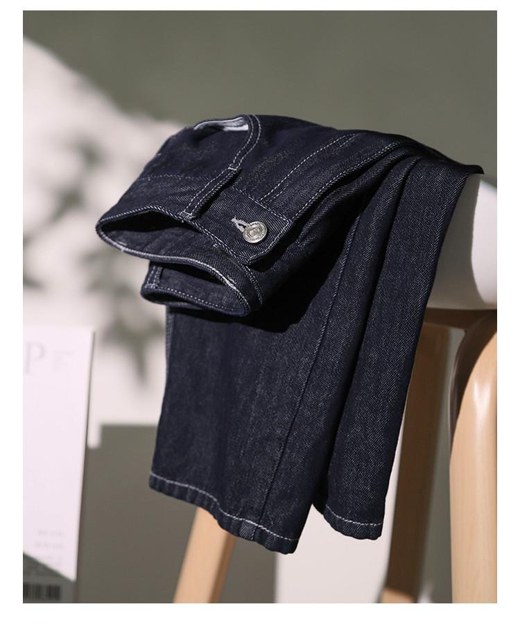 Clear thread design, pure cotton high waisted jeans for women in summer 2025, thin, fashionable, versatile, slimming straight leg pants
