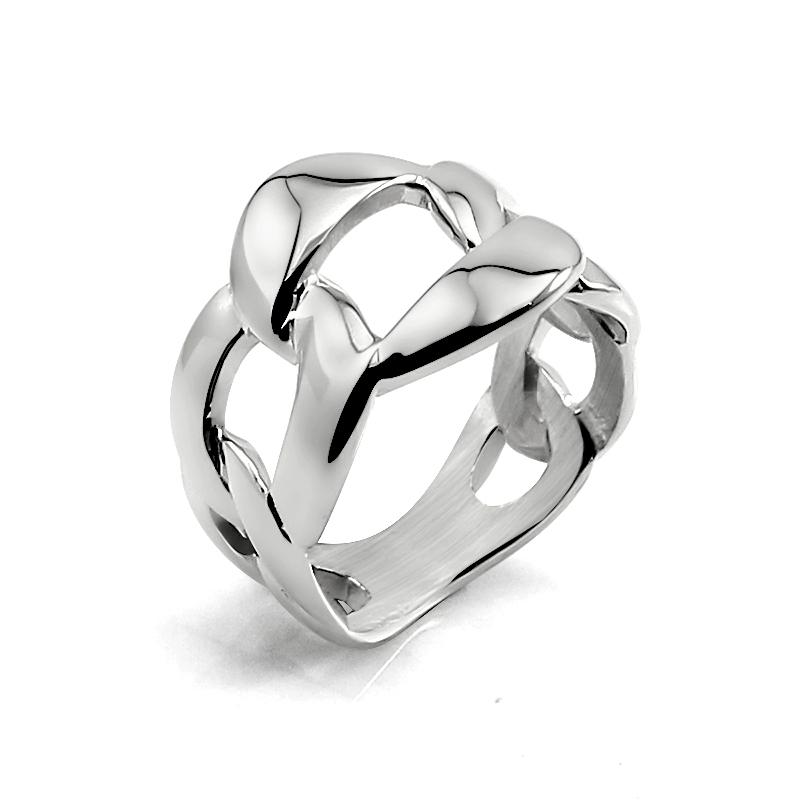 

Fashion Cuban Link Chain Design Ring 14mm Wide 316L Stainless Steel Hollow Irregular Anillo Bague for Creative Fashion Jewelry 10